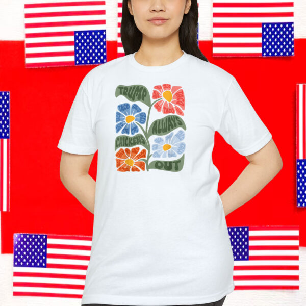 Boho Floral Funny Trump Always Chickens Out TACO T-Shirt
