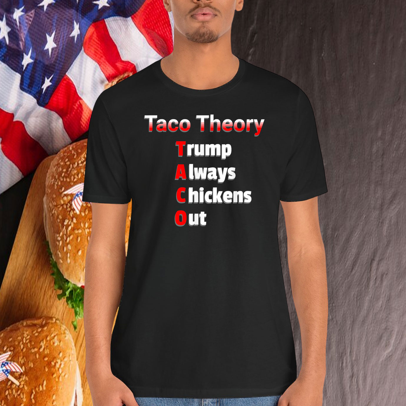 Fun Taco Theory Trumps Always Chicken Out Tacos Pun T-Shirt