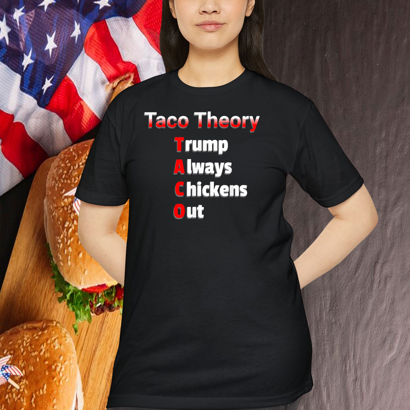 Fun Taco Theory Trumps Always Chicken Out Tacos Pun T-Shirt