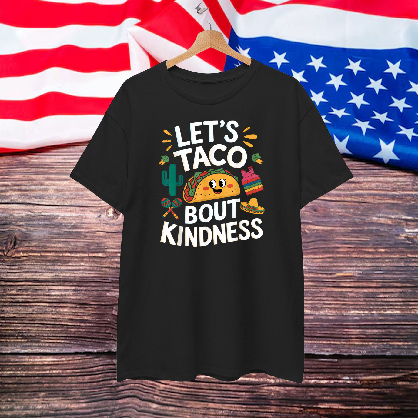 Funny Taco Let's Taco bout Kindness Mexican Tacos Shirt