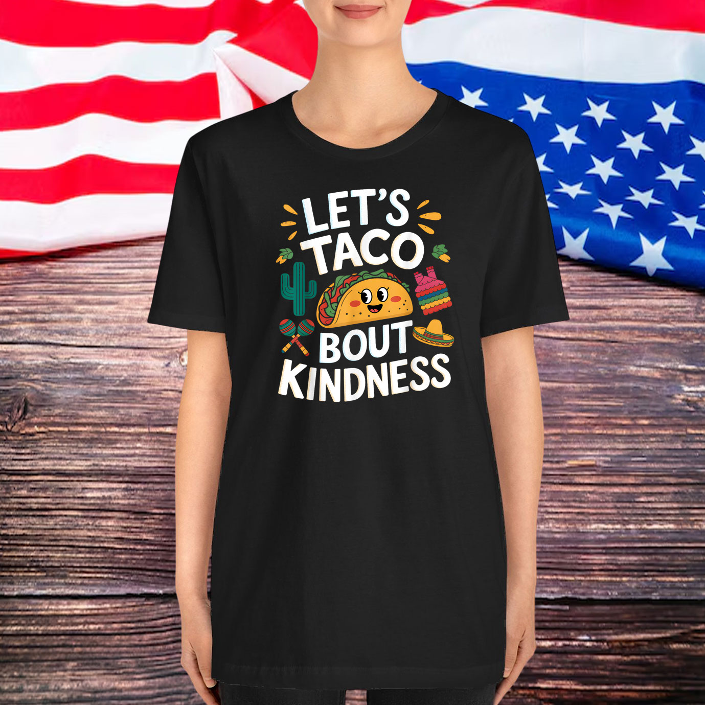 Funny Taco Let's Taco bout Kindness Mexican Tacos Shirt