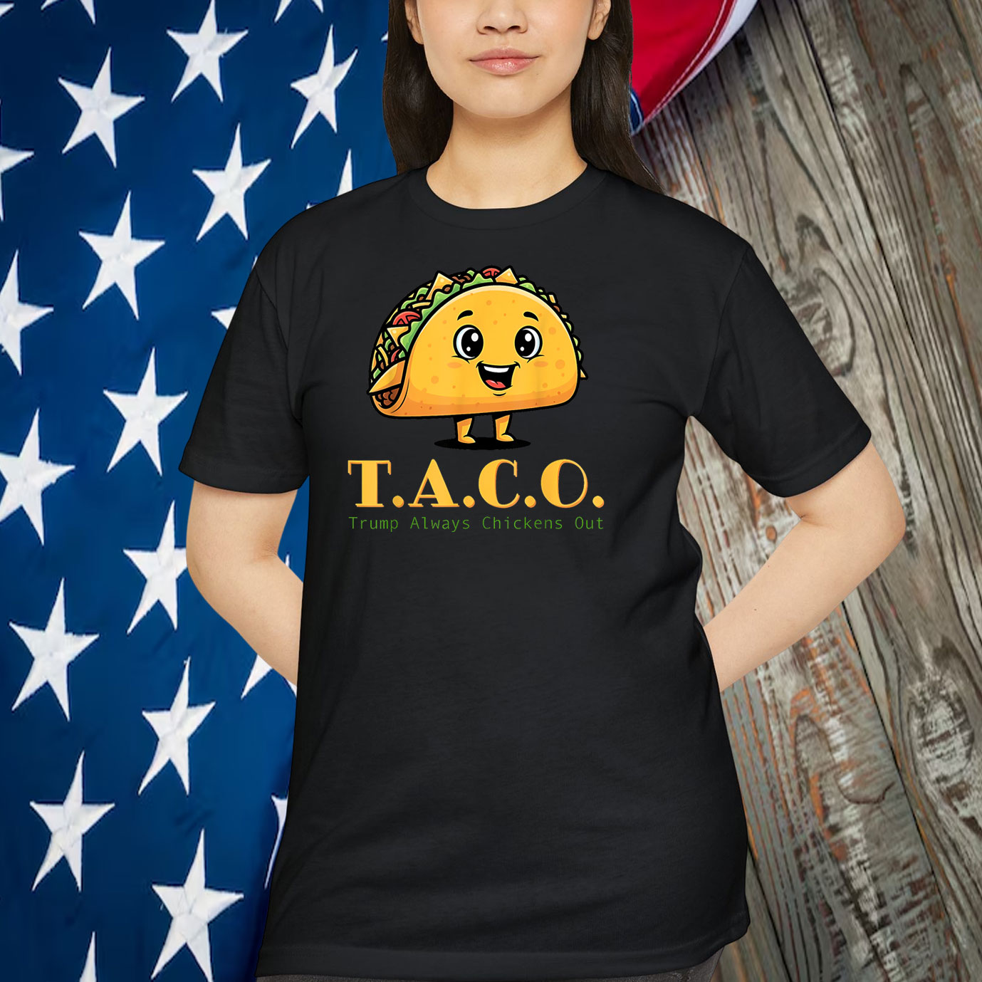 Funny Taco Trump Always Chickens Out 2025 Shirt