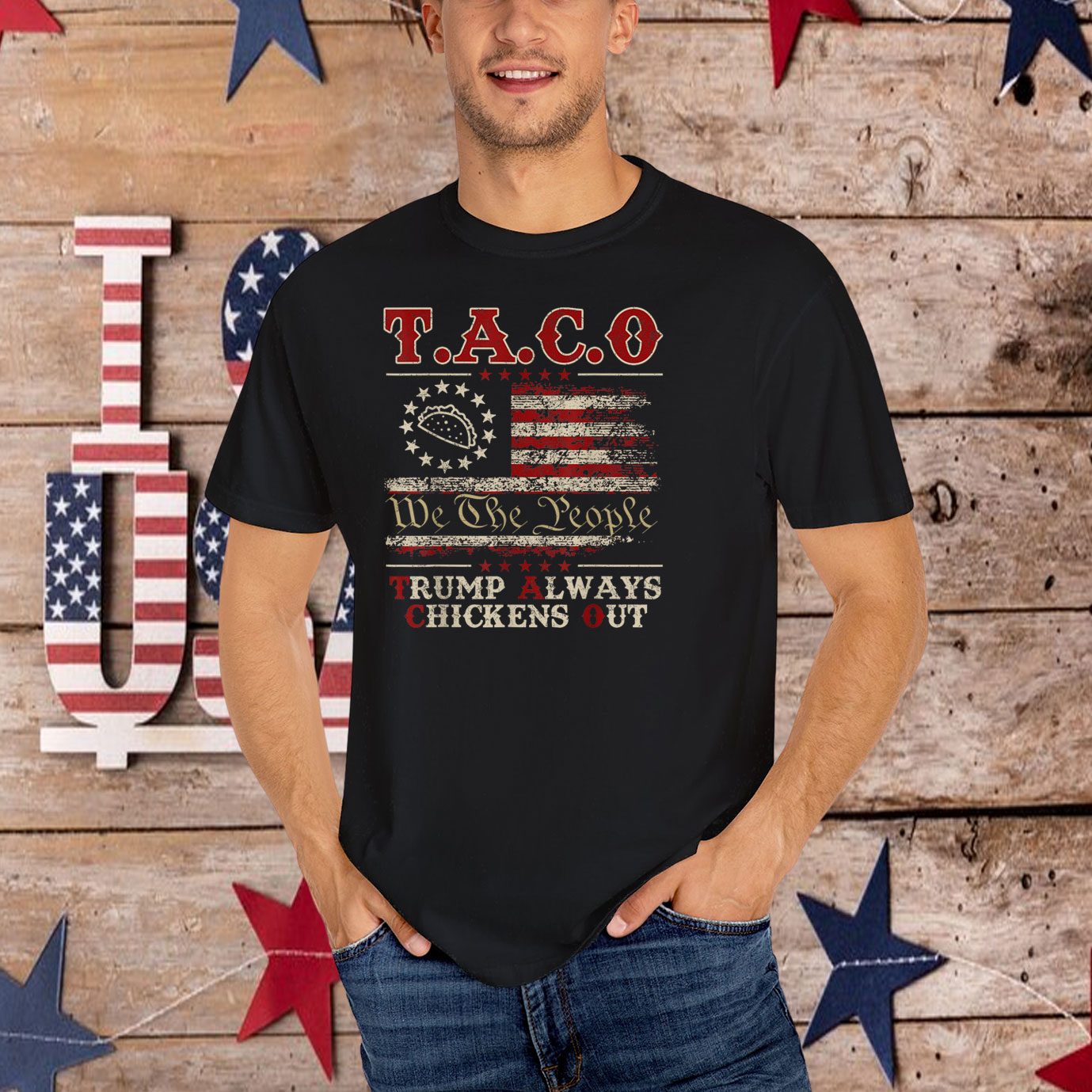 Funny Taco Trump Always Chickens Out Unisex Shirt