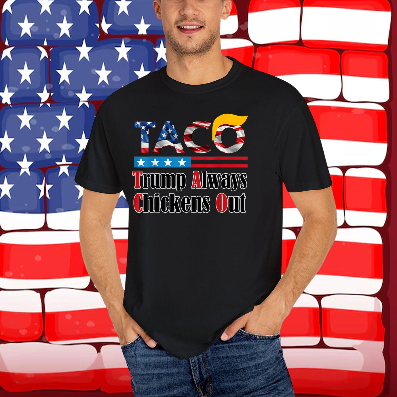 Funny Taco Trump Always Chickens Out Unisex Shirts