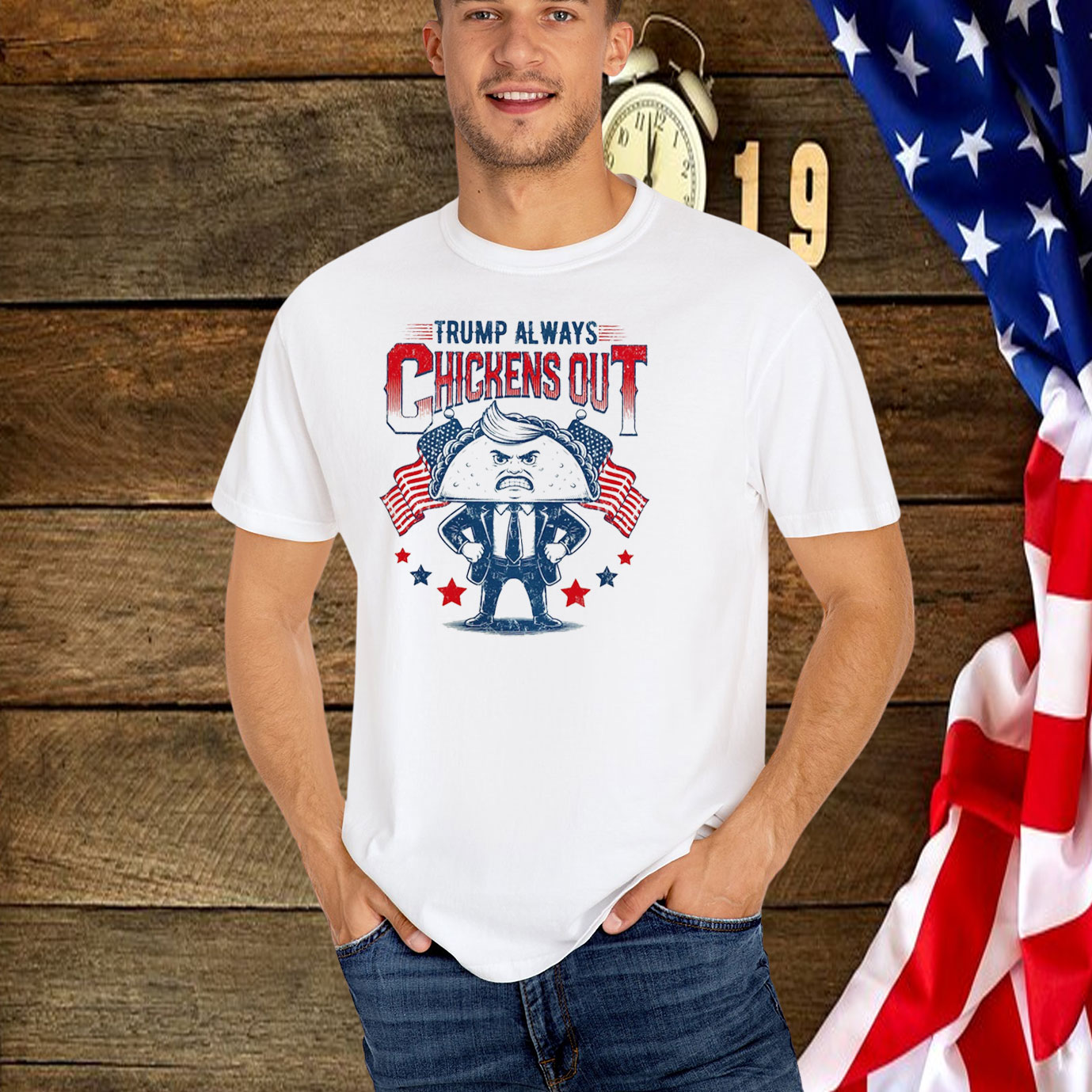 Funny Trump Always Chickens Out Shirt