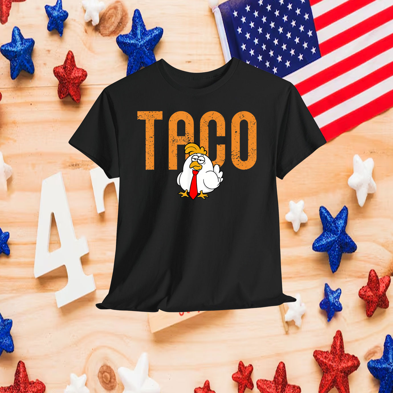Funny Trump Always Chickens Out TACO Trump Chicken Joke T-Shirt