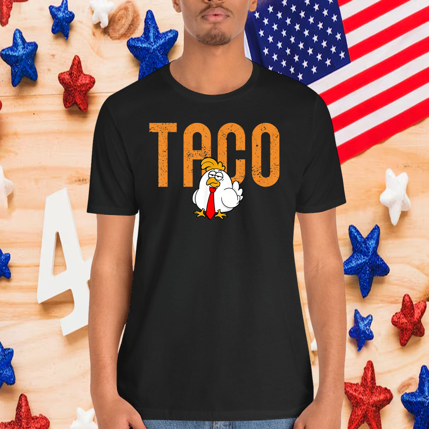 Funny Trump Always Chickens Out TACO Trump Chicken Joke T-Shirt