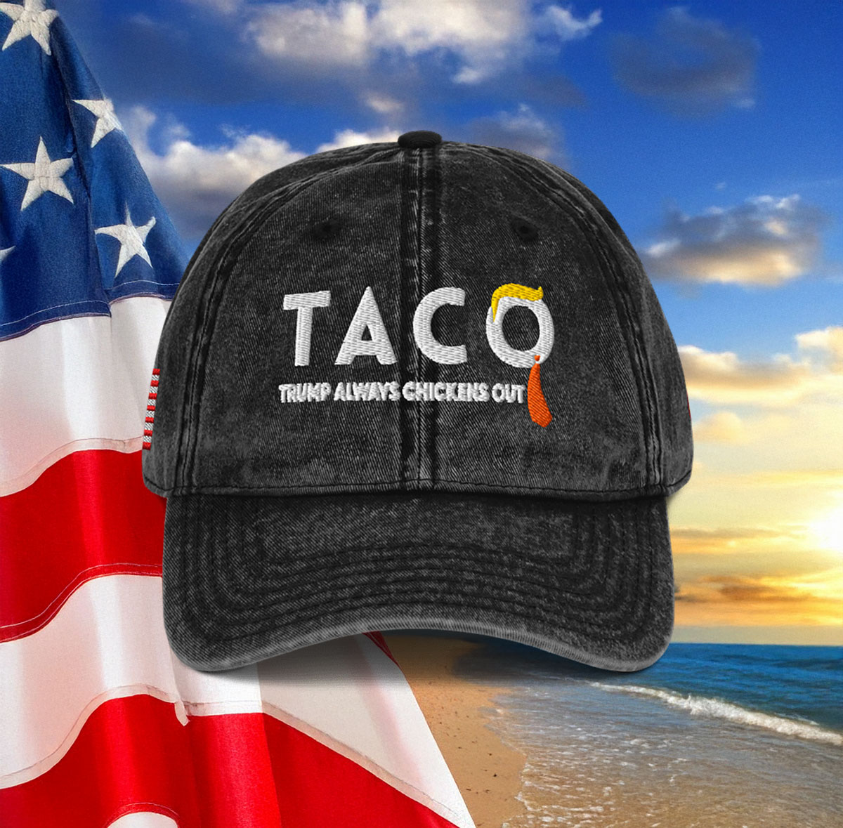 TACO Trump Always Chickens Out Vintage Cap