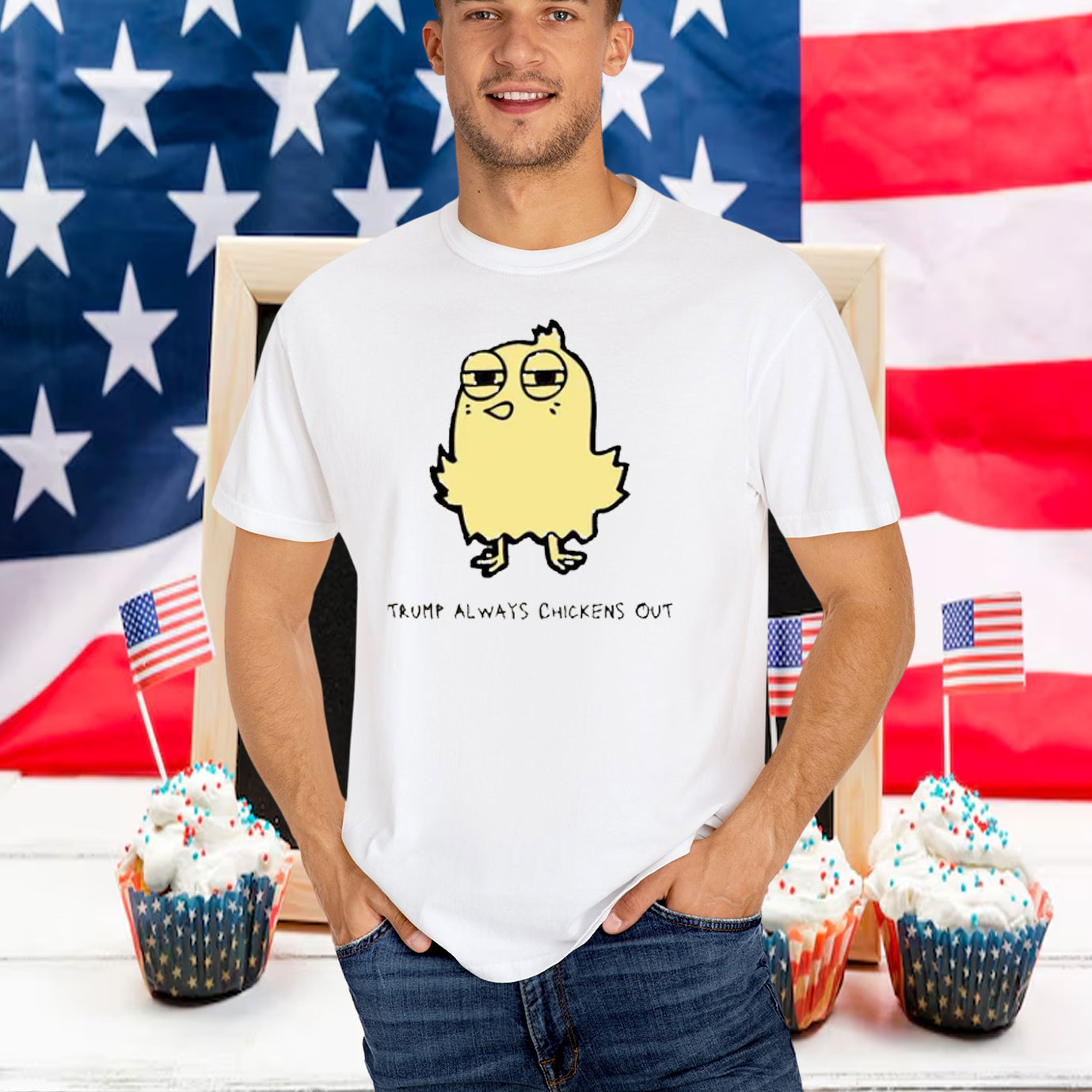 Trump Always Chickens Out 2025 Shirt