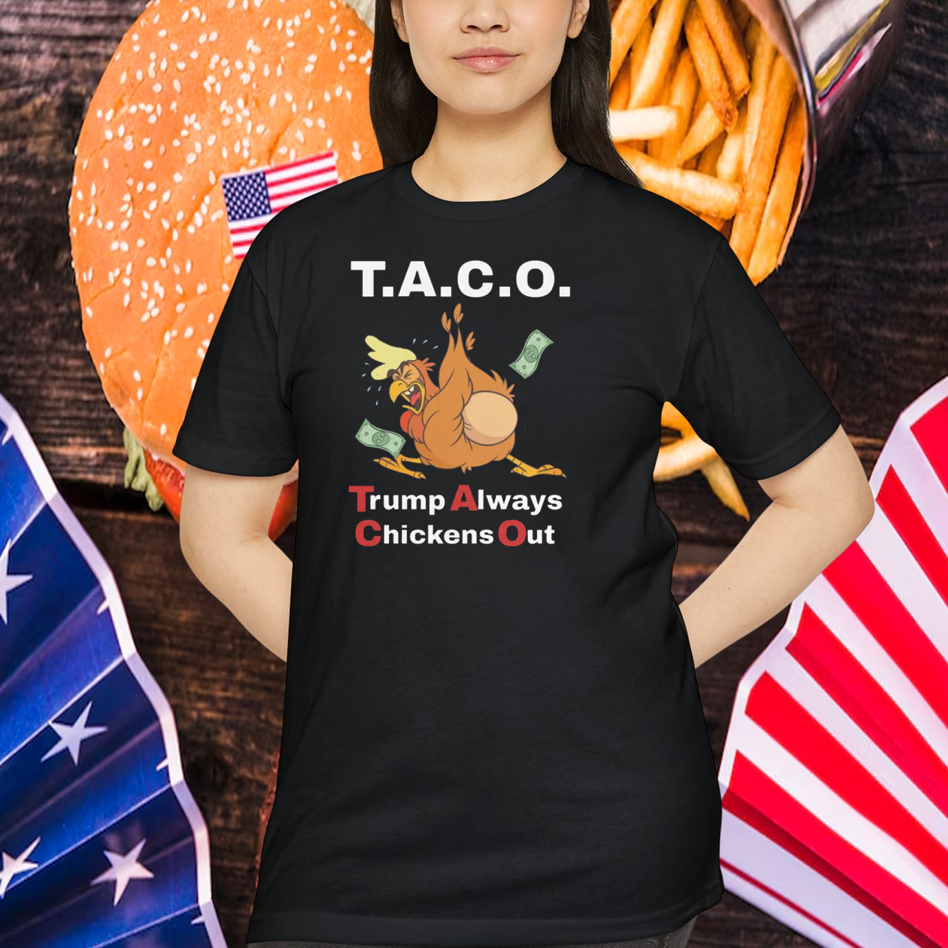 25 T.A.C.O. Trump Always Chickens Out Shirt