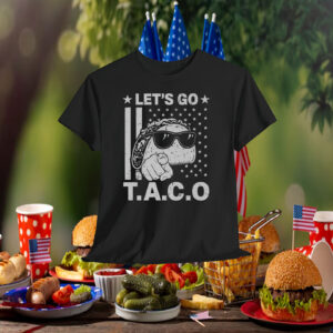Funny Let's Go TACO Patriot Bold Humor Vintage American Flag Premium Shirt