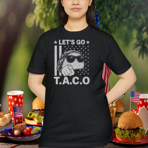 Funny Let's Go TACO Patriot Bold Humor Vintage American Flag Premium Shirt