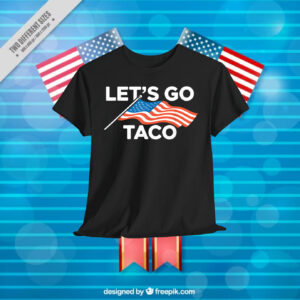 Funny Let's Go Taco American Flag Shirt