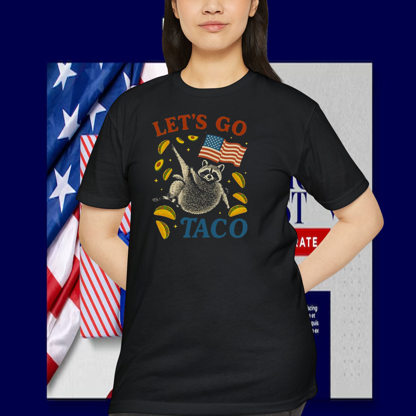 Funny Raccoon Let's Go Taco Shirt