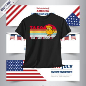 Funny Taco Trump Always Chickens Out Vintage Shirt
