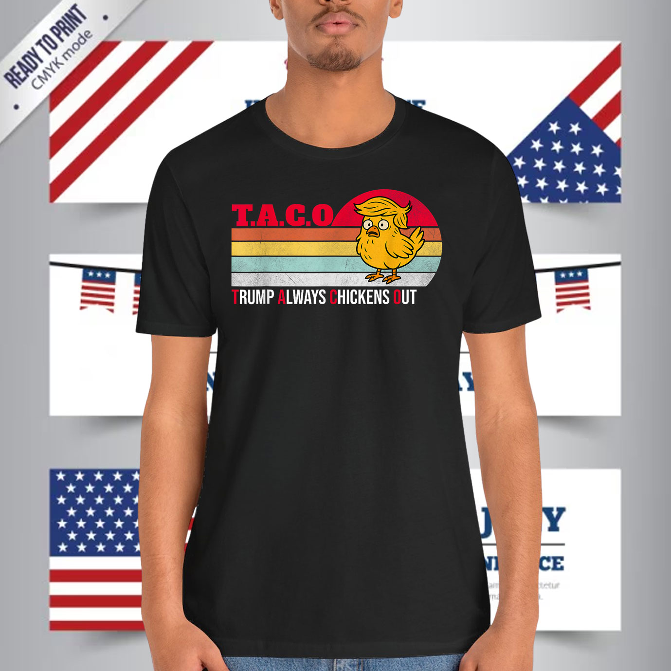 Funny Taco Trump Always Chickens Out Vintage Shirt