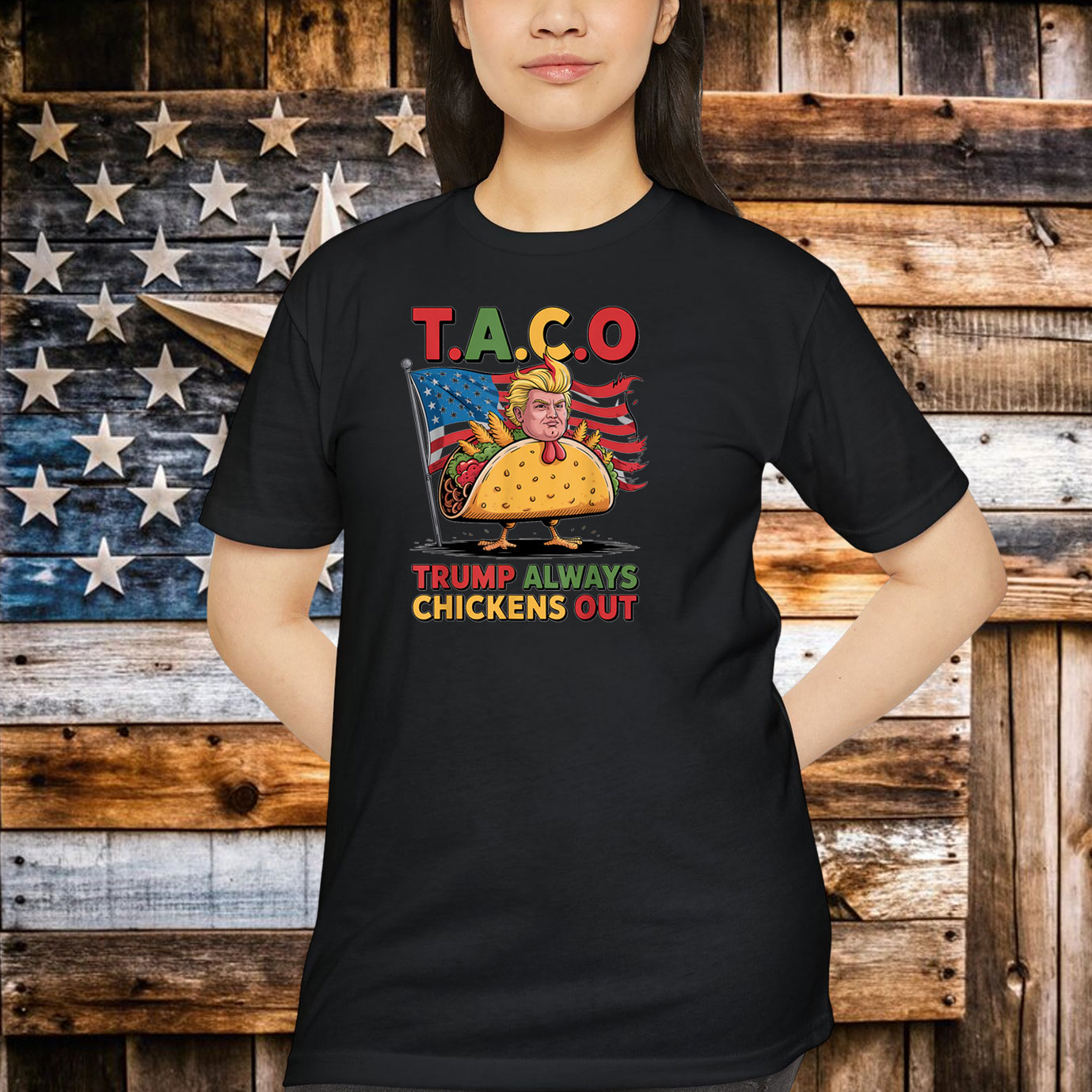 Funny Trump Taco Trump Always Chickens Out Shirt