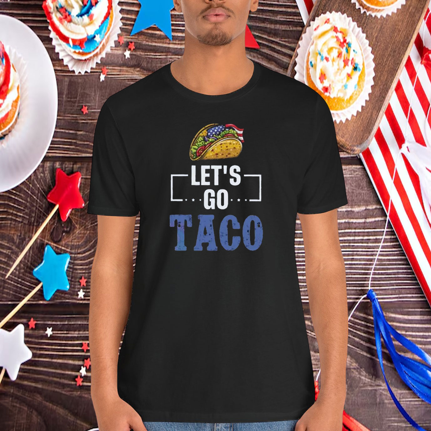 Let's Go Taco America Flag Shirt