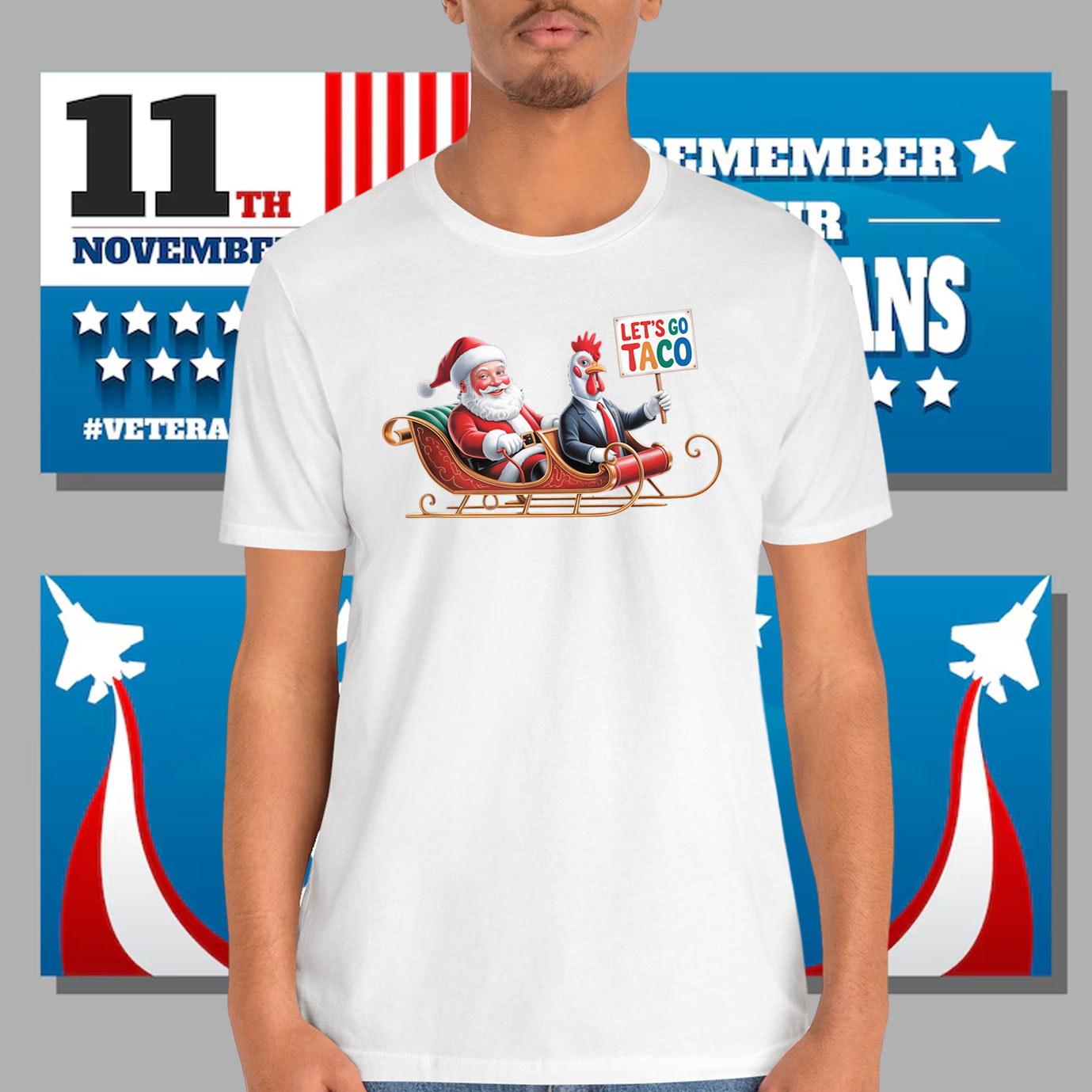 Let's Go Taco - Funny Sleigh Ride With Santa Claus Shirt