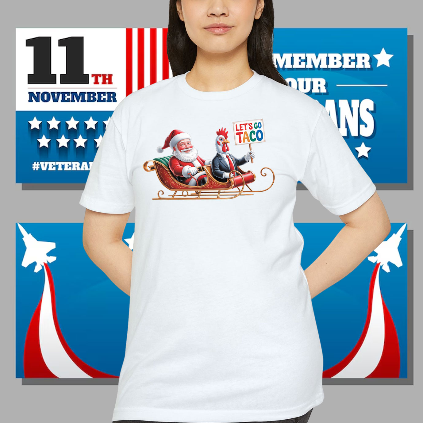 Let's Go Taco - Funny Sleigh Ride With Santa Claus Shirt