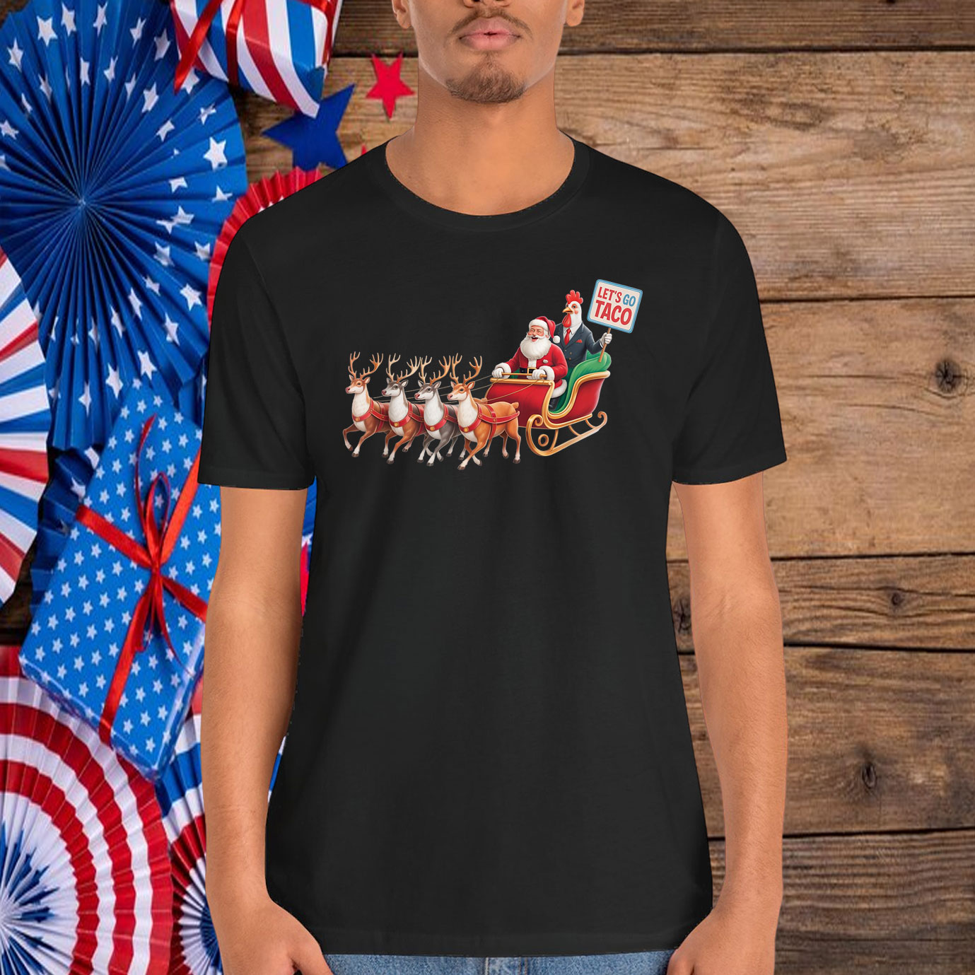 Let's Go Taco - Funny Sleigh Ride With Santa Claus Shirts