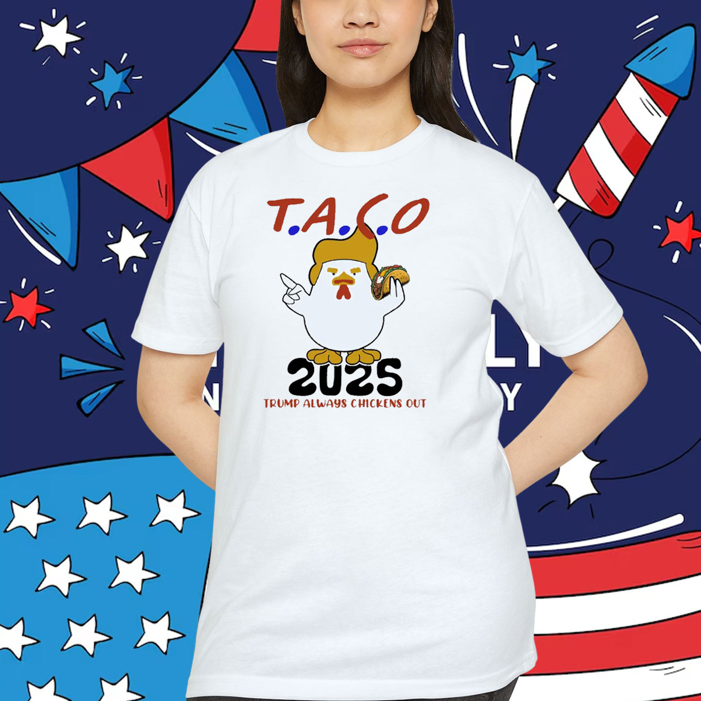 T.A.C.O 2025 Trump Always Chickens Out Shirt