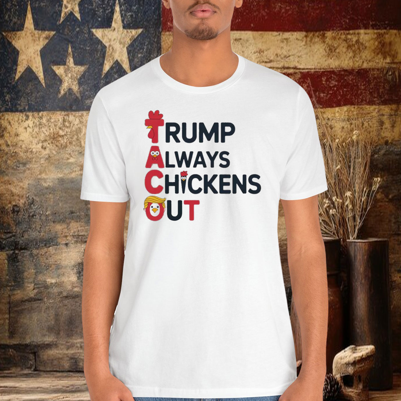 Taco Trump Always Chickens Out Meme Shirt