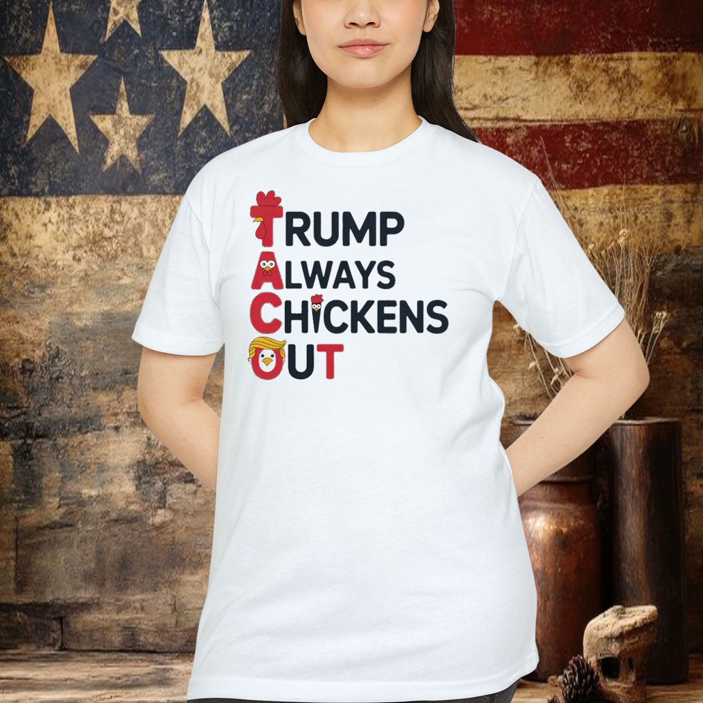 Taco Trump Always Chickens Out Meme Shirt