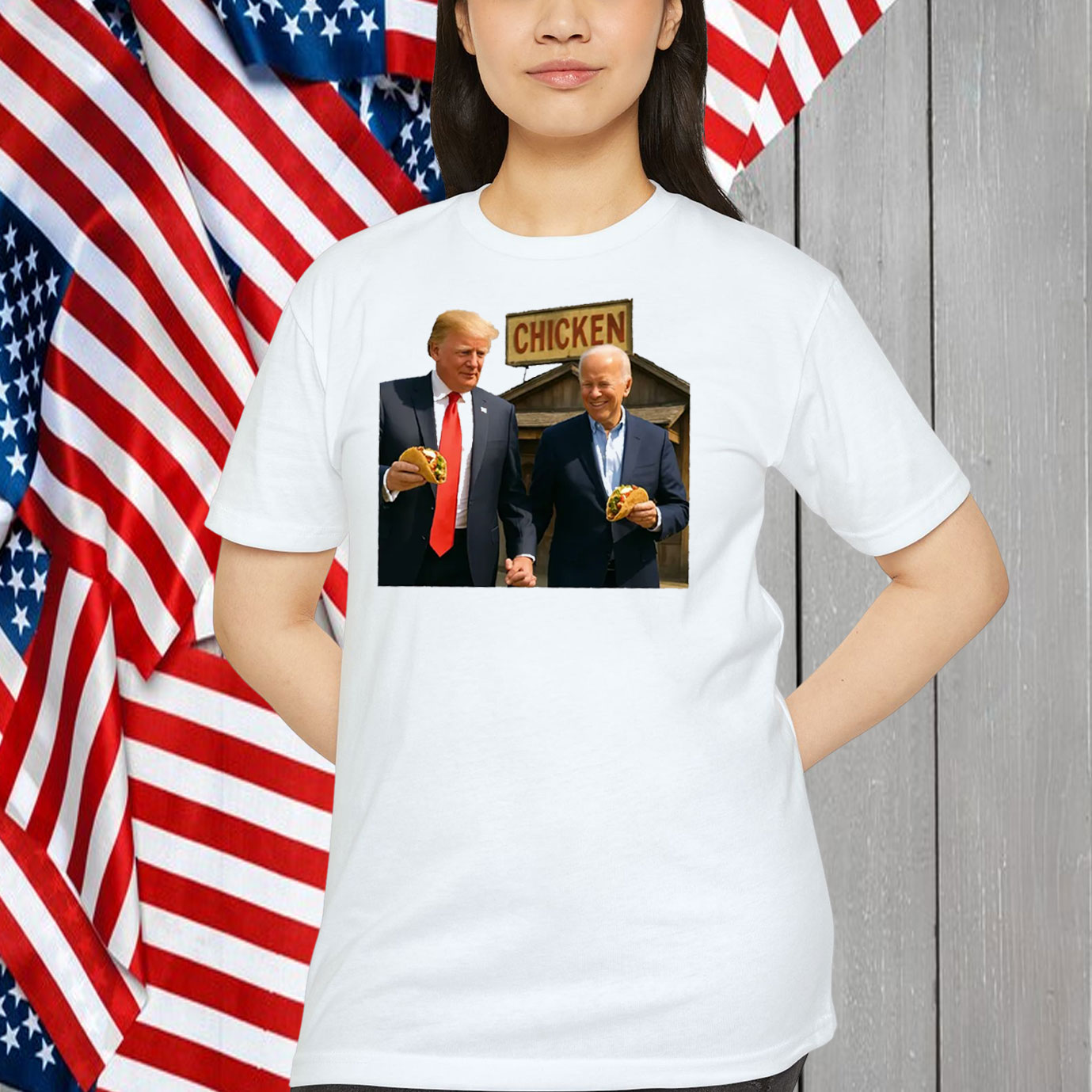 Trump vs Biden TACO Chickens Shirt